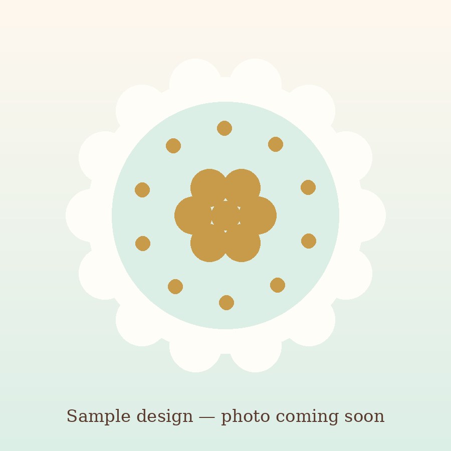 Custom sugar cookie sample — mint iced set with gold piped accents